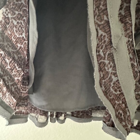 Free People Tiered Pleated Full Mini Skirt Lightweight Multicolor Sz 0 - Picture 3 of 6